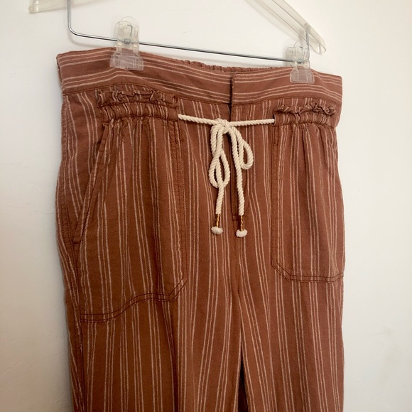 Anthropologie | Seashore Terracotta High Rise Linen Blend Pants - Picture 4 of 5
